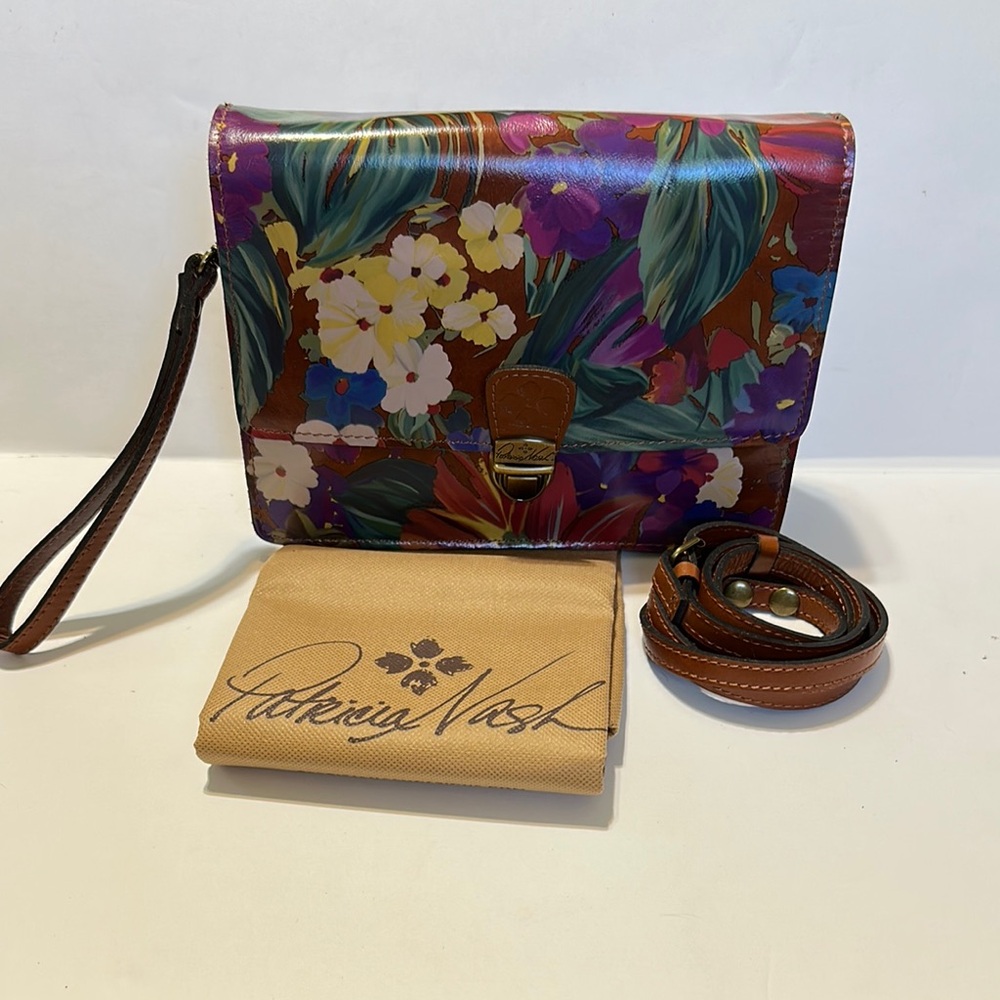 Patricia Nash Red and Pink Clutch with Vibrant Design